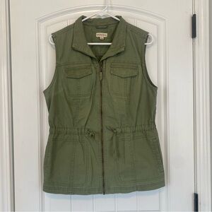 Merona Women's Olive Green Zip Up Vest Size Large